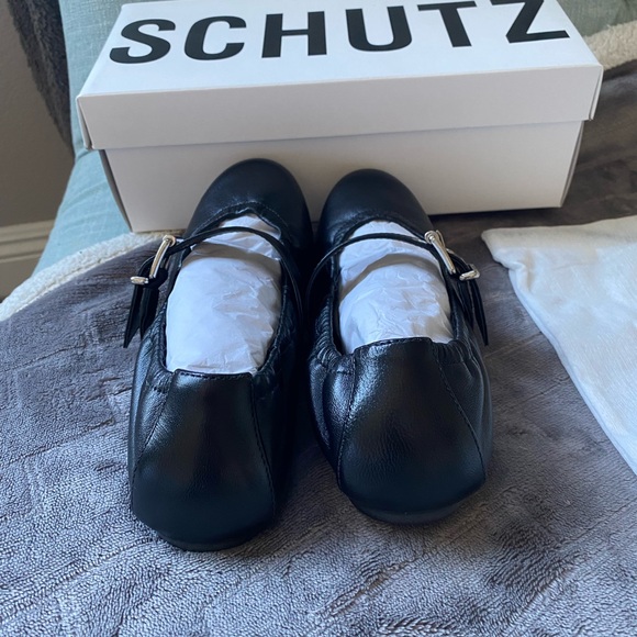 Schutz Calita Leather Mary Jane Ballerina Flats size 7.5 NEW IN BOX - Picture 7 of 7